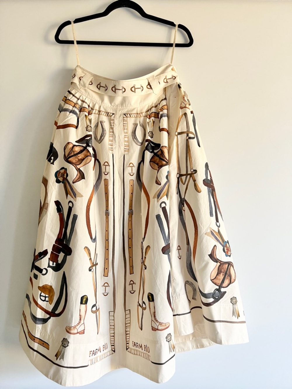 FARM Rio Equestrian Belted Cotton Midi Skirt Size XL NWT - Picture 8 of 15